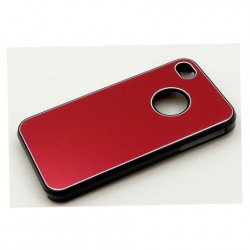 iPhone 4 4S Aluminum Snap On Case (Red)